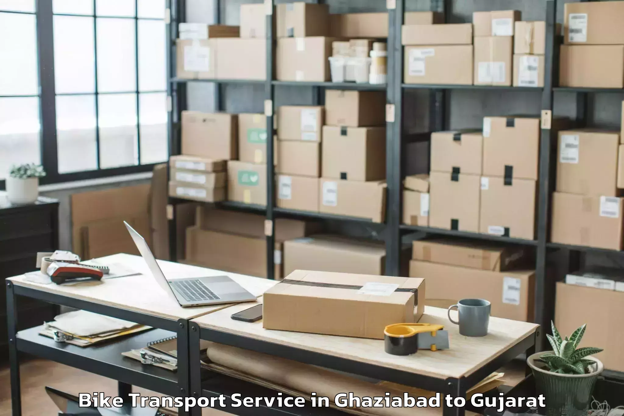 Easy Ghaziabad to Savarkundla Bike Transport Booking